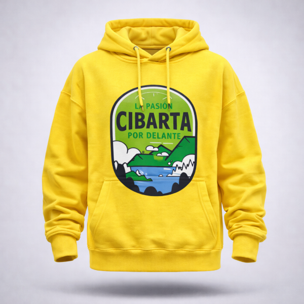 Producto - Canguro OVERSIZE Cibarta MOD PATAGONIA AMARILLO algodon Rustico
