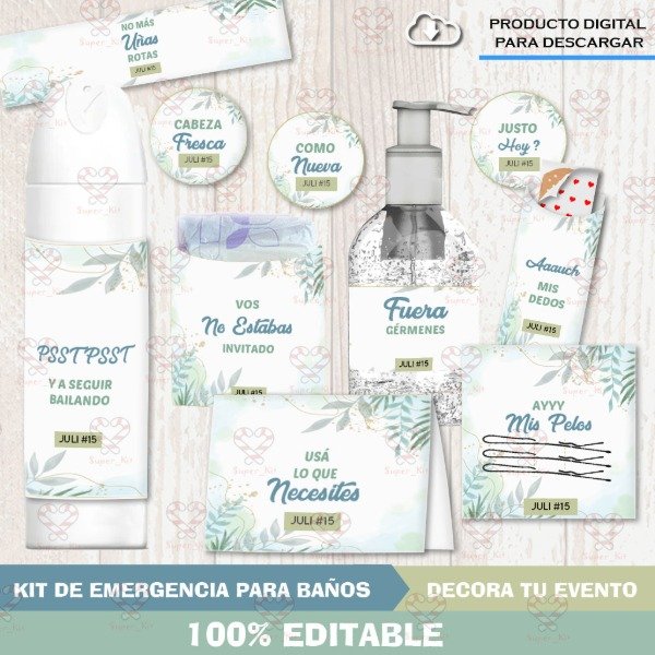 Producto - Kit Emergencia SOS para Baños Menta y Eucaliptus Editable