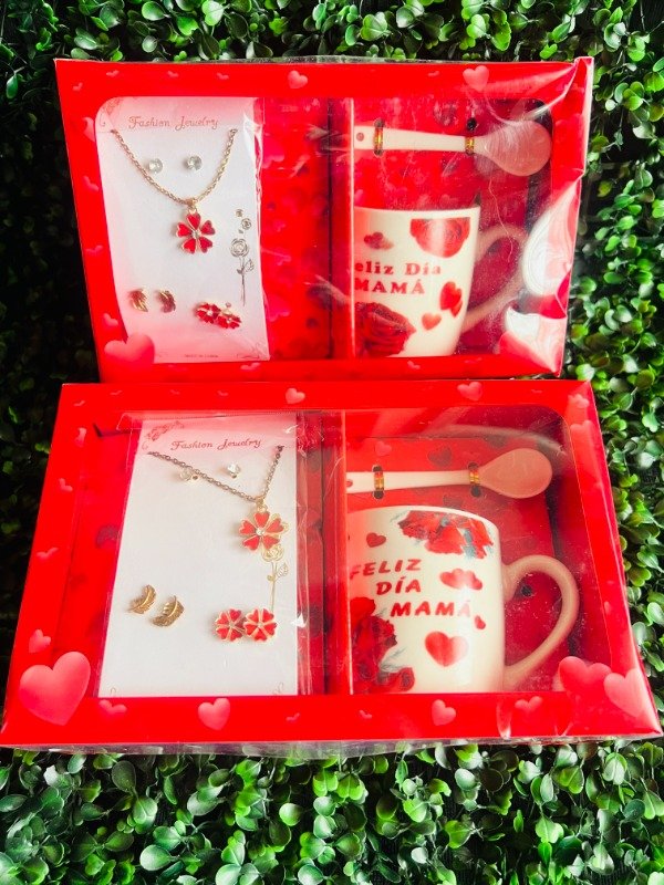 Producto - set taza dia de la madre rojo