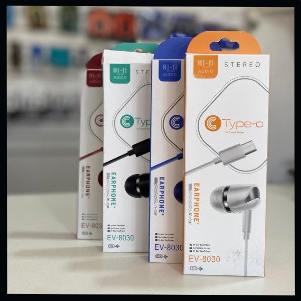 Producto - Auricular Con Cable Tipo C Ev-8030 Manos Libres Colores Surtidos
