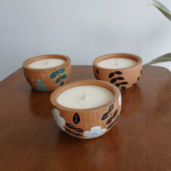 Producto - Vela de Soja Aromática en Cuenco Pintado