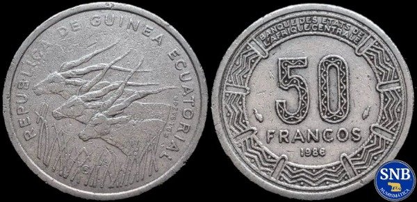 Producto - Guinea Ecuatorial - 50 Francos CFA (1986) KM #64 - Tercera República