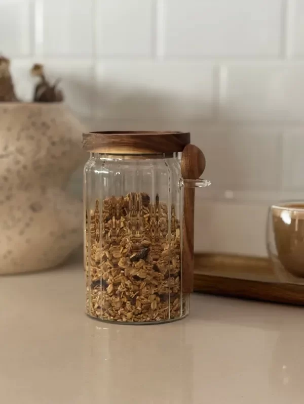 Producto - FRASCO SUSAN 950 ml TAPA MADERA + CUCHARA