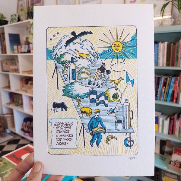 Producto - Todos a la mesa - Letterpress - ilustrado por FeliPunch
