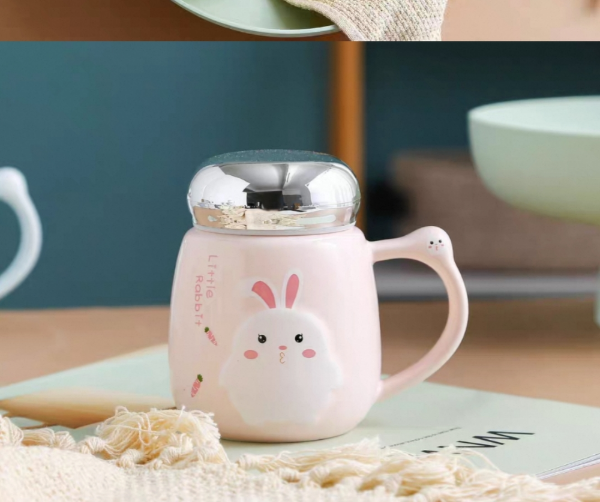 Producto - TAZA CERÁMICA CONEJO CON TAPA