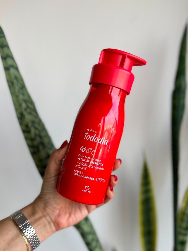 Producto - Crema nutritiva Tododia frutilla y vainilla dorada - 400 ml - Tododia