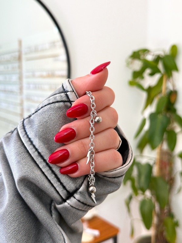 Producto - Pulsera acero quirúrgico bolita y rayos