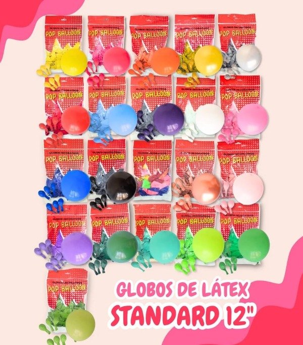 Producto - GLOBO STANDART 12 " X 1 UN. (ELEGIR COLOR)