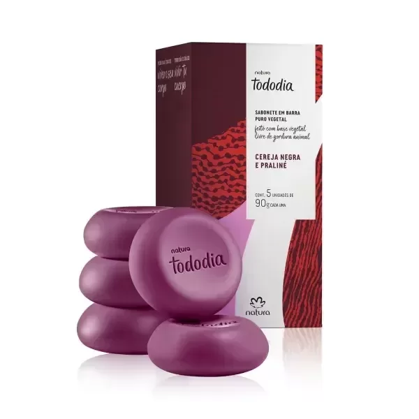 Producto - Jabones en barra Tododia Cereza negra y praliné 5 unidades de 90 g c/u
