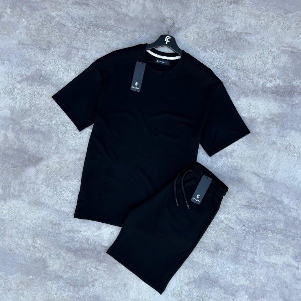 Producto - CONJUNTO WAFFLE OVERSIZE NEGRO