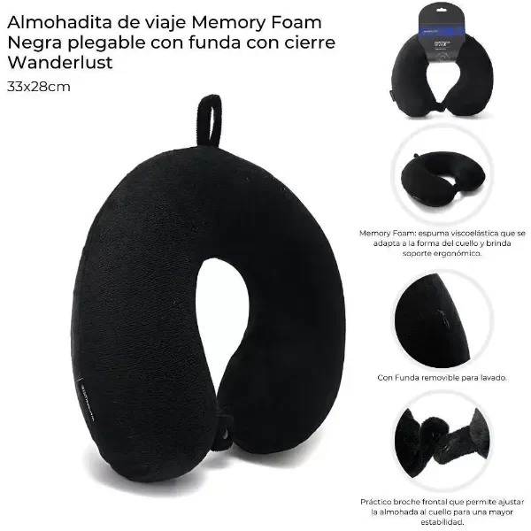 Producto - Almohadita de viaje memory foam - NEGRO - 0