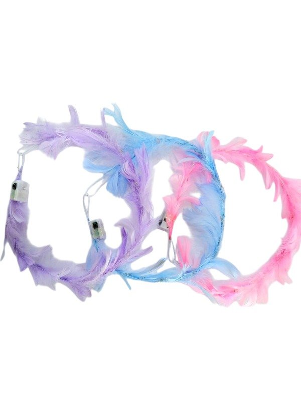 Producto - CORONA CON LUZ Y PLUMAS XUD