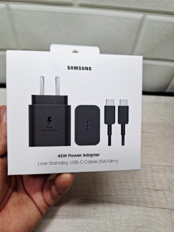 Producto - Cargador Samsung Super rapida Original 45w Con Cable 1.8mts blanco y negro - 1
