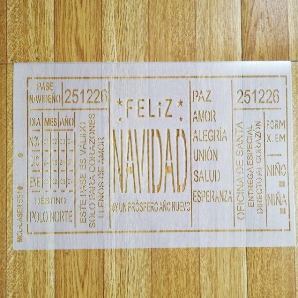 Producto - St 5510 de 20x30 cm Stencil Entrada Navideña Vintage