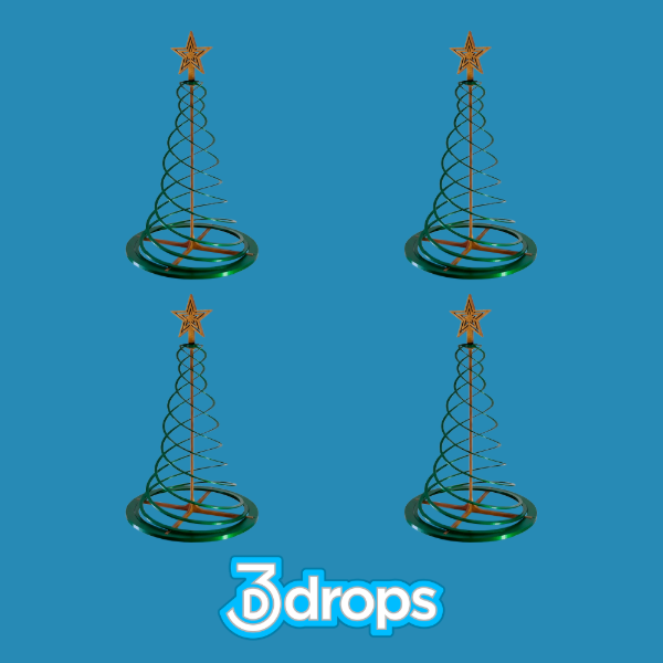 Producto - Pack de 4 Árboles Navideños Espiral (13 cm) para Negocios