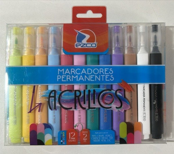 Producto - MARCADORES PERMANENTES ACRILICOS EZCO X 12 UNIDADES