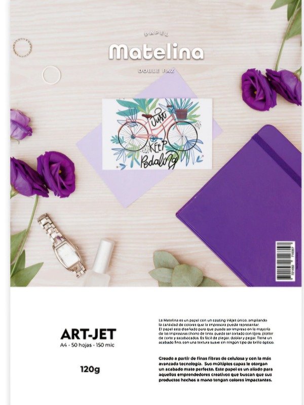 Producto - Papel Matelina 120 gr - 50 Hojas - Doble Faz - A4