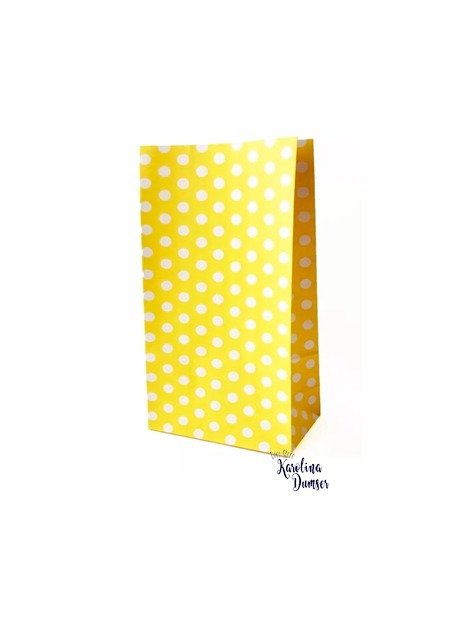 Producto - Bolsa Amarilla Lunar Blanco por 10 unid.