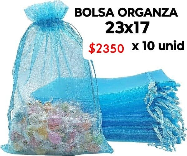 Producto - Bolsa de organza celeste x 10un