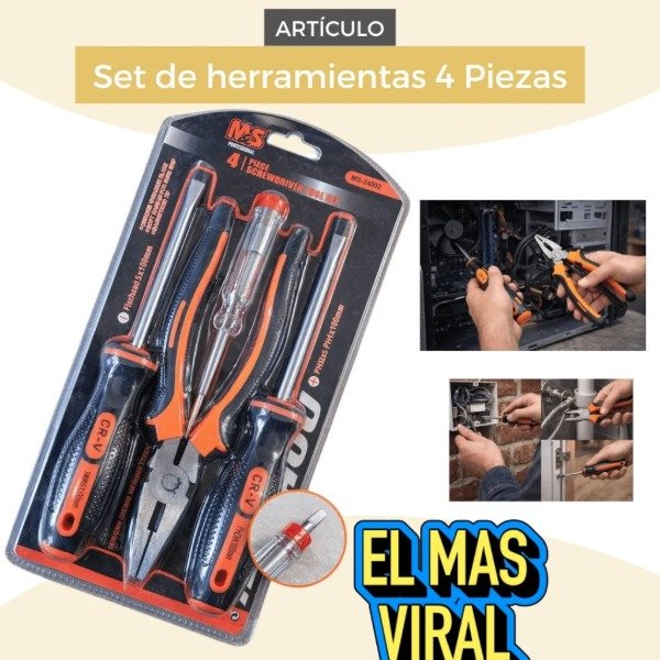 Producto - HE1624 SET DE HERRAMIENTAS 4 PIEZAS