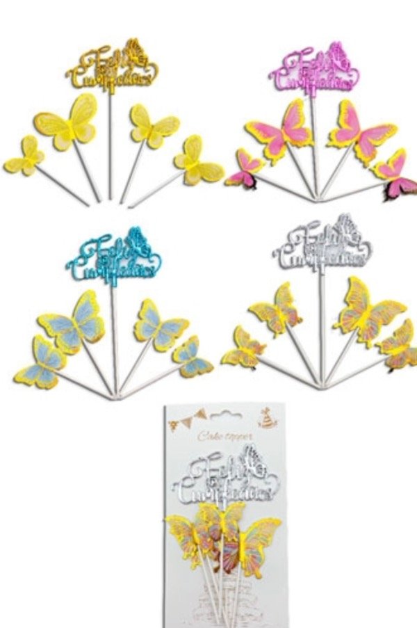 Producto - TP 3D MARIPOSA FELIZ CUMPLEAÑOS