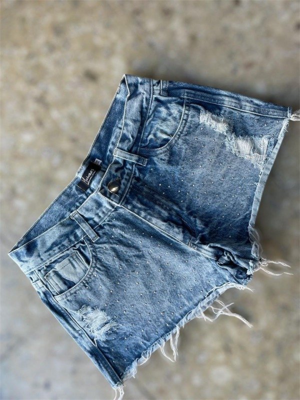 Producto - SHORT TINI AZUL ROTURA BRILLOS