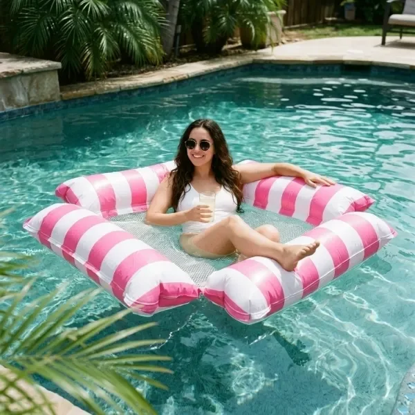Producto - Sillón Inflable de Agua con Respaldo y Red 100 x 100 cm Colores Surtidos - 2
