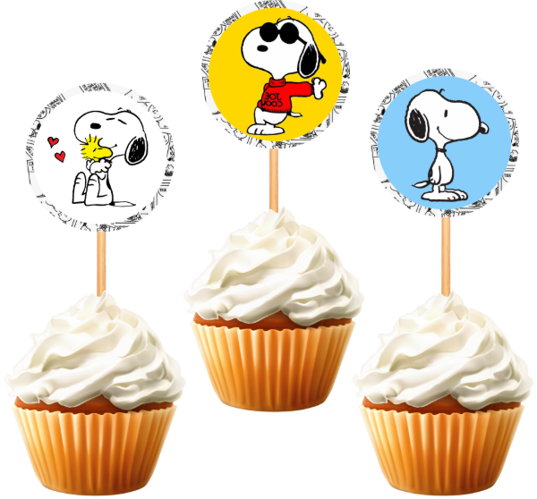 Producto - TOPPER CUPCAKE SNOOPY X 10