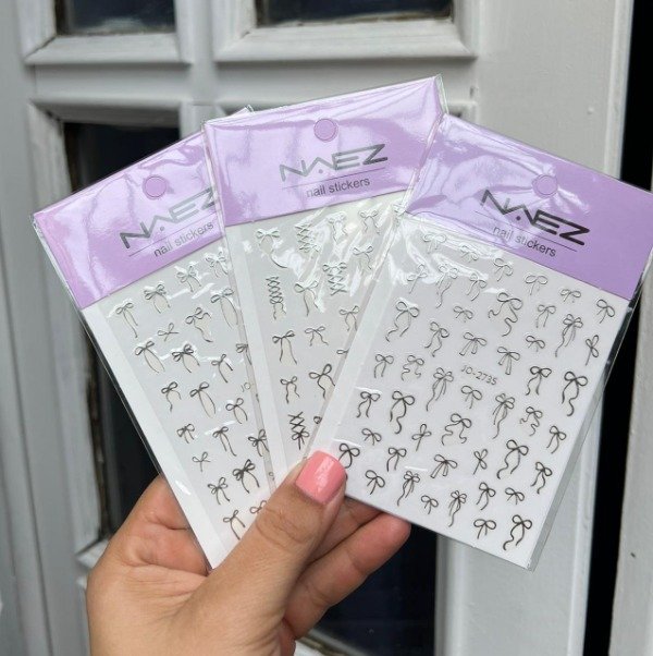 Producto - Sticker para deco MOÑO PLATA DIFERENTES MODELOS