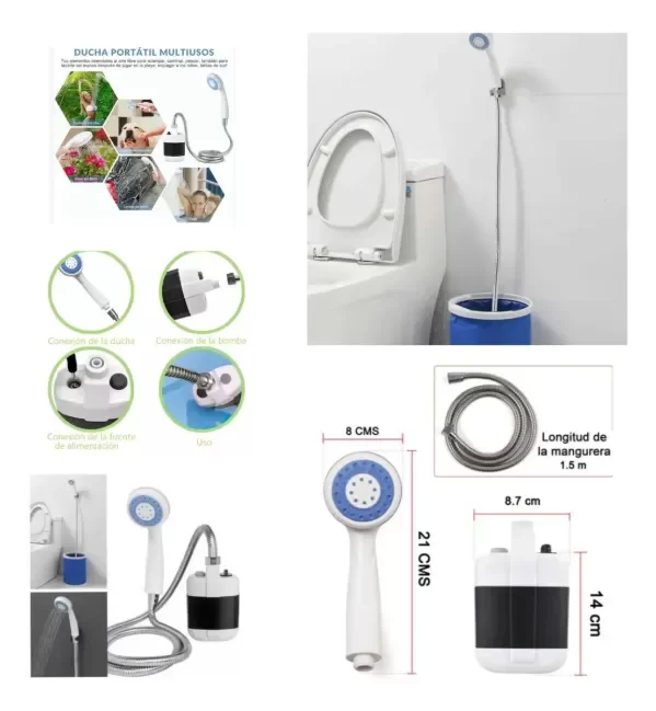 Producto - Ducha Portatil Regadera Para Camping Bomba Recargable - 2