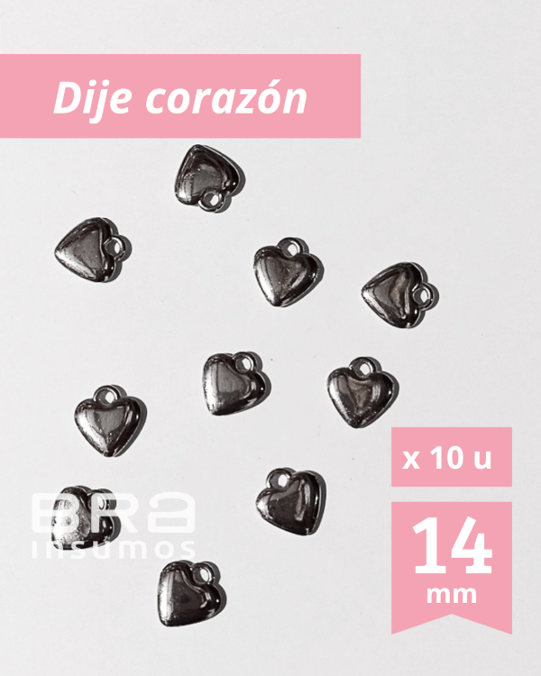 Producto - Dije Corazón de zamak (x 10 unidades)