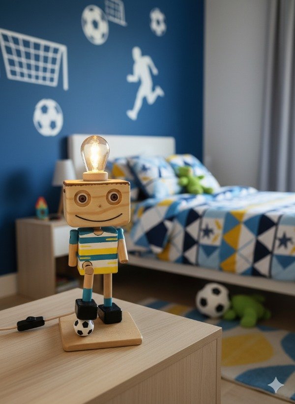 Producto - Velador Artesanal Futbol Personalizado