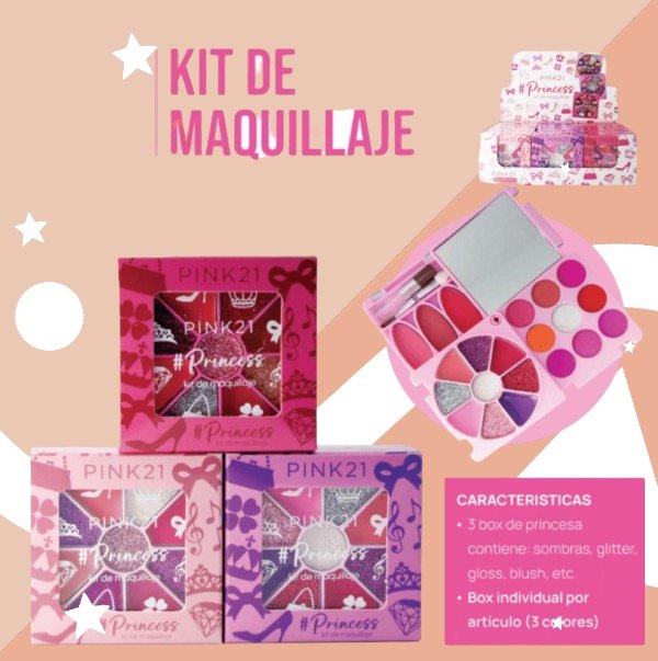 Producto - Mini kit de maquillaje desplegable Pink21 Princess