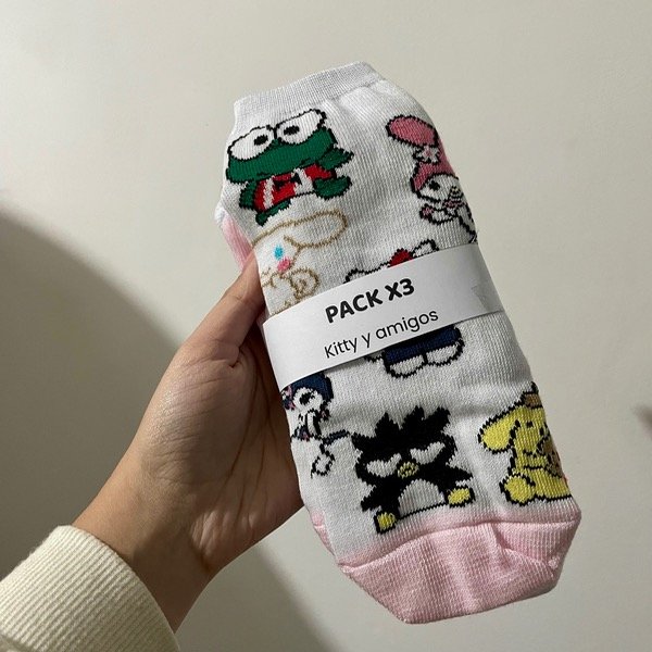 Producto - Pack x3 soquetes Kitty y amigos