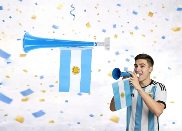 Producto - Corneta Bocina Con Bandera Argentina Mundial