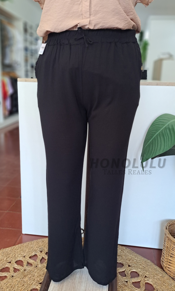 Producto - Pantalón de Lino Negro - 2