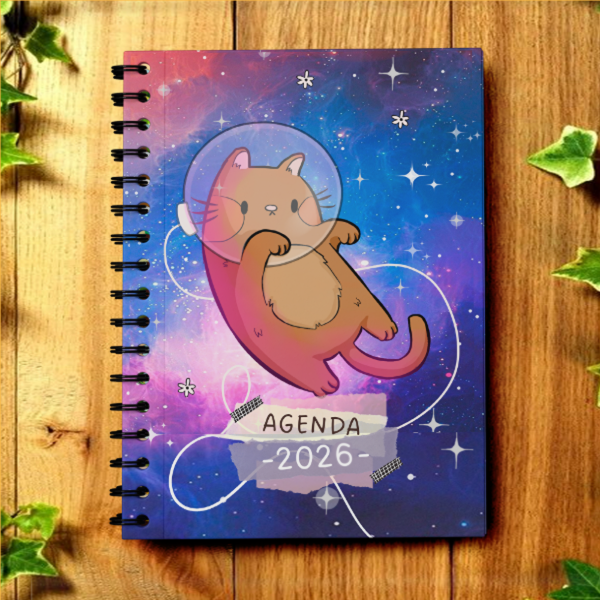Producto - Agenda Perpetua 2026 Ilustrada 'Michi Espacial'