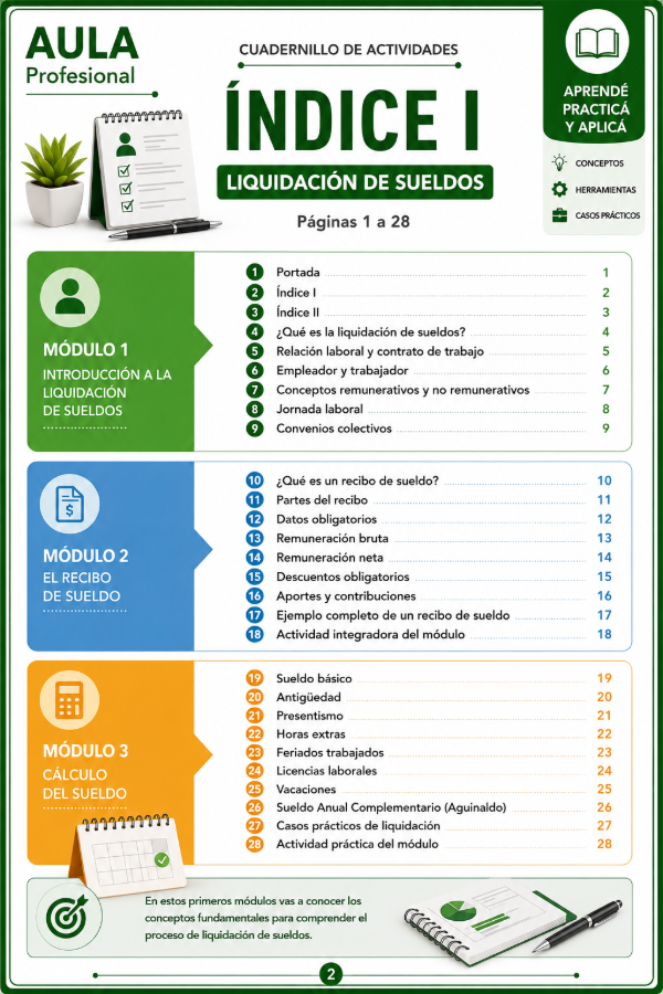 Producto - KIT PROFESIONAL: Liquidacion de sueldos 2026 + Cuadernillo de Excel - 7