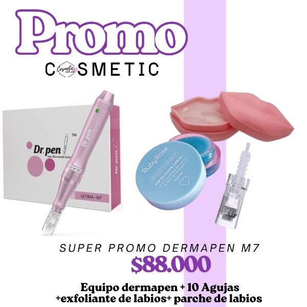 Producto - dr Pen M7 +10 agujas universales+ 1 kit parche x20+ 1 exfoliante promo sale