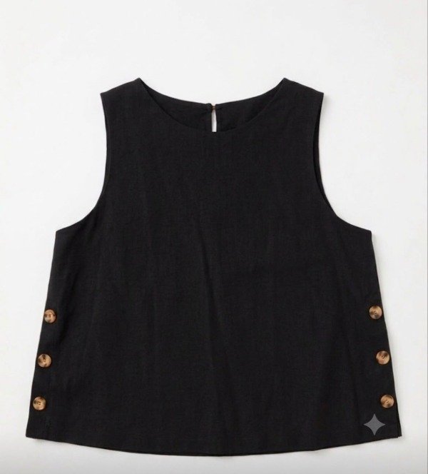 Producto - Blusa de lino  Laurel (negro)