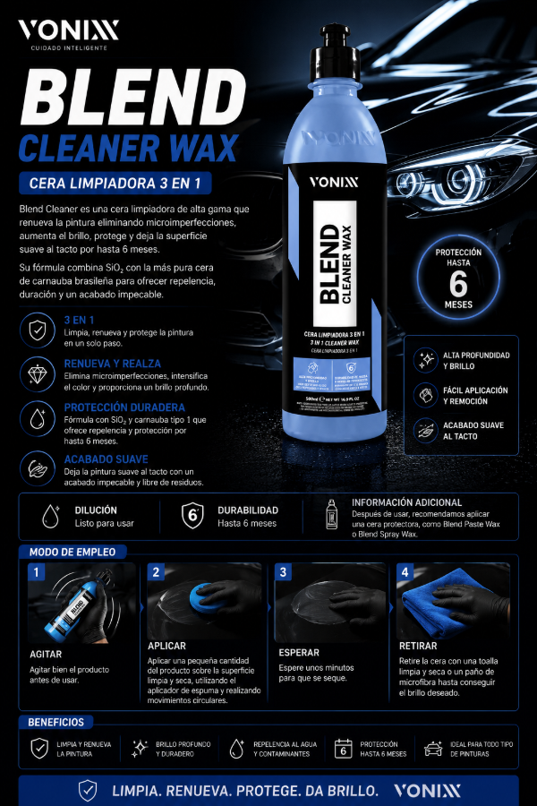 Producto - Vonixx Blend Cleaner Wax 500ml Cera Limpiadora con SiO2 y Carnauba