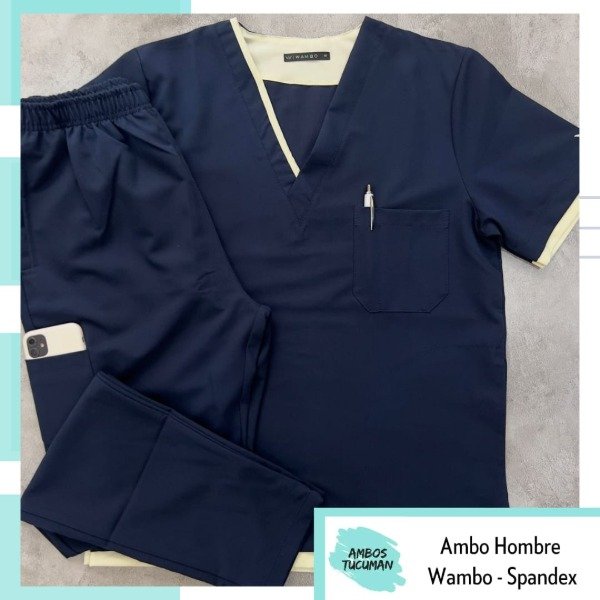 Producto - Ambo Azul Detalle Amarillo (Sp Manhattan)
