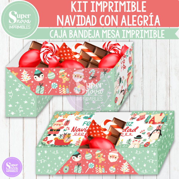 Producto - KIT IMPRIMIBLE NAVIDAD CON ALEGRÍA CAJA BANDEJA MESA