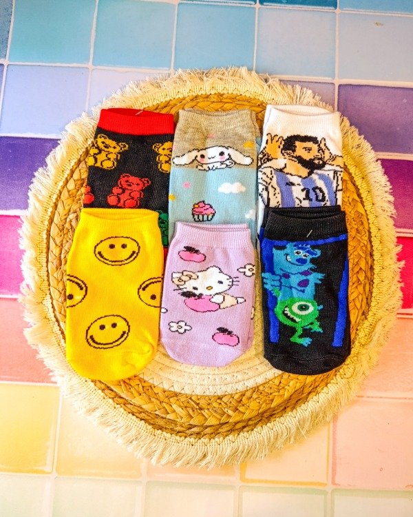 Producto - PACK X 6 SOQUETES ANIMADOS INFANTILES