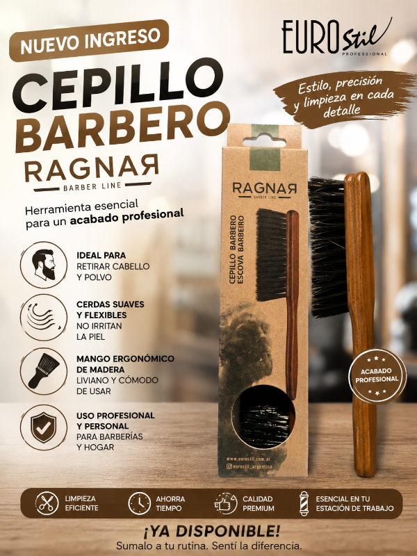 Producto - Eurostil cepillo barbero madera 50308