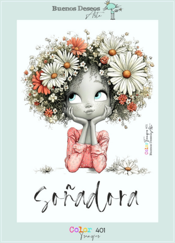 Producto - Lámina DTF Termotransferible A4 Colección Personalidades 401 - Buenos Deseos