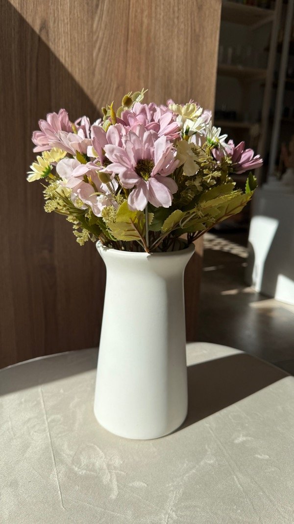 Producto - FLORERO DE CERÁMICA BLANCO 19cm