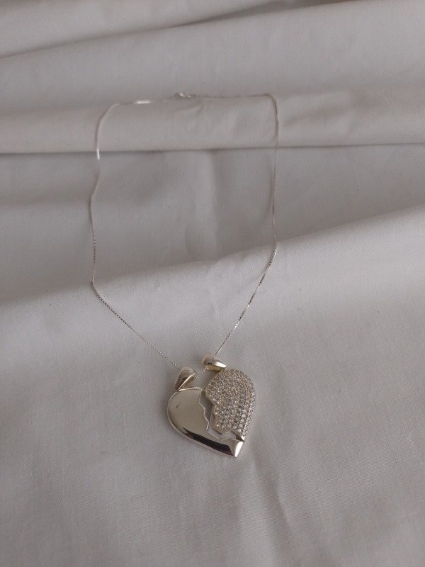 Producto - Dije compartido corazón rayo grande