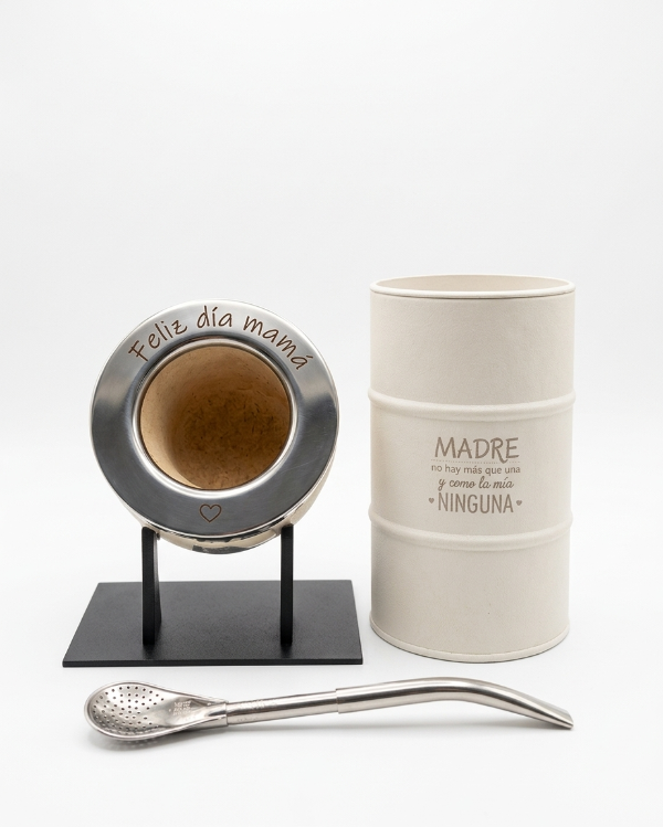Producto - COMBO BLANCO Mate Imperial con Bombilla y Yerbero DIA DE LA MADRE - 2