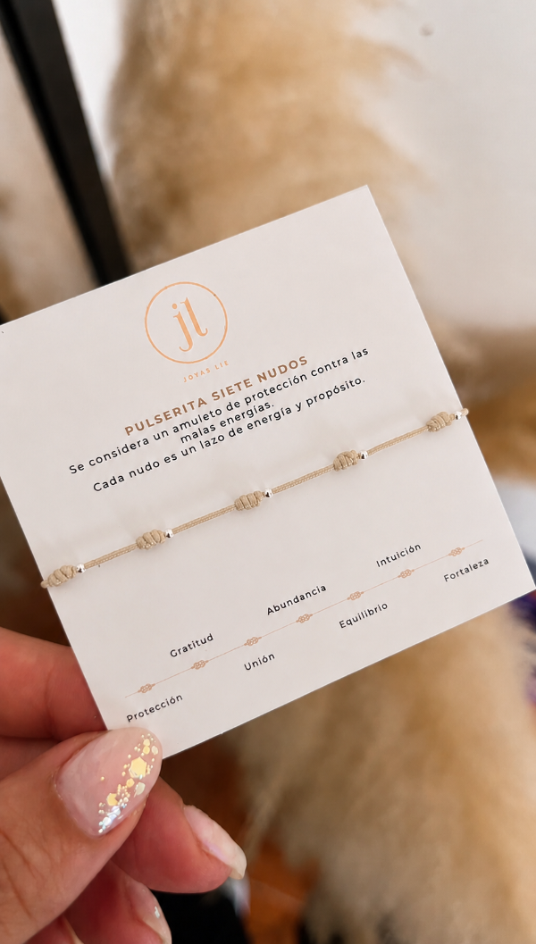 Producto - Pulsera 7 nudos beige